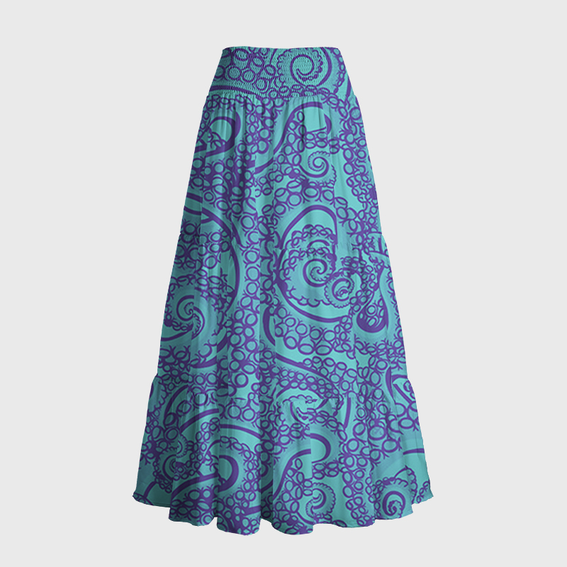 Tokyo-Tiger Octopus Tentacles Maxi Skirt