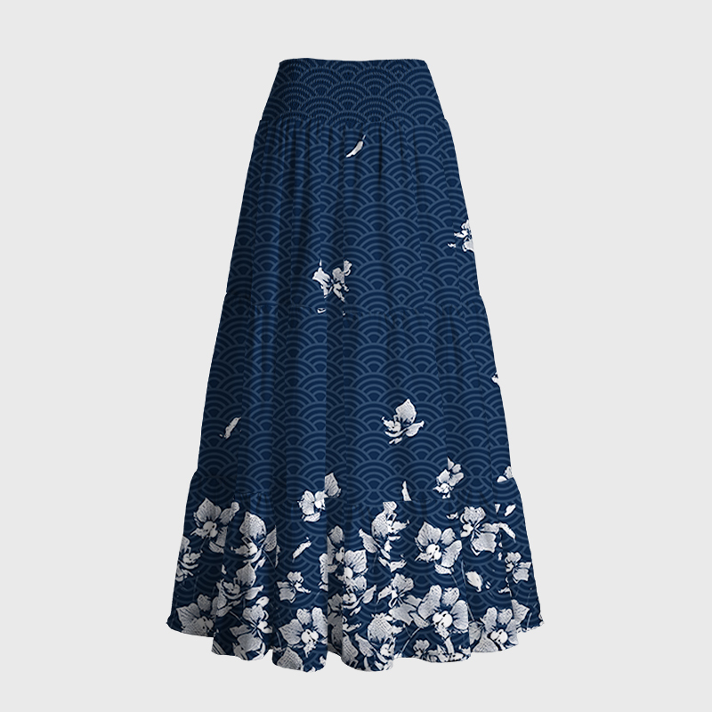 Tokyo-Tiger Falling Petals Maxi Skirt