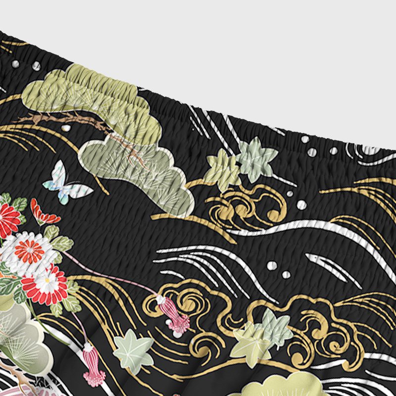Tokyo-Tiger Floral And Cloud Maxi Skirt
