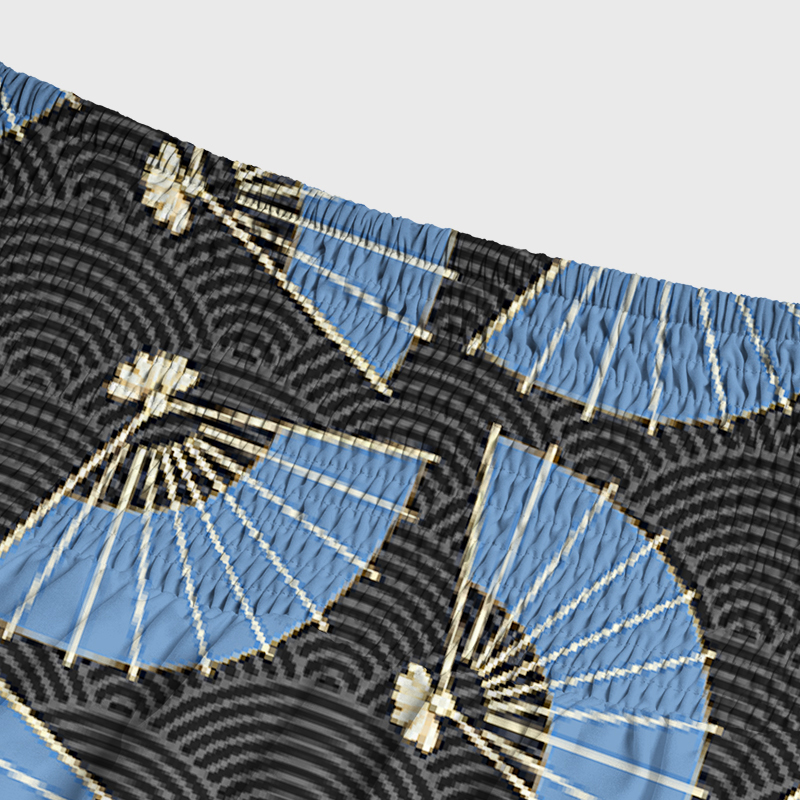 Tokyo-Tiger Folding Fans And Waves Maxi Skirt