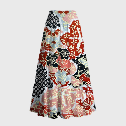 Tokyo-Tiger Floral Symphony Maxi Skirt