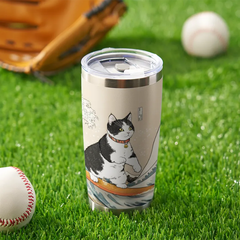 Tokyo-Tiger Skiing Cat 20oz Tumbler