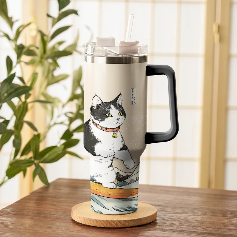 Tokyo-Tiger Skiing Cat 40oz Tumbler