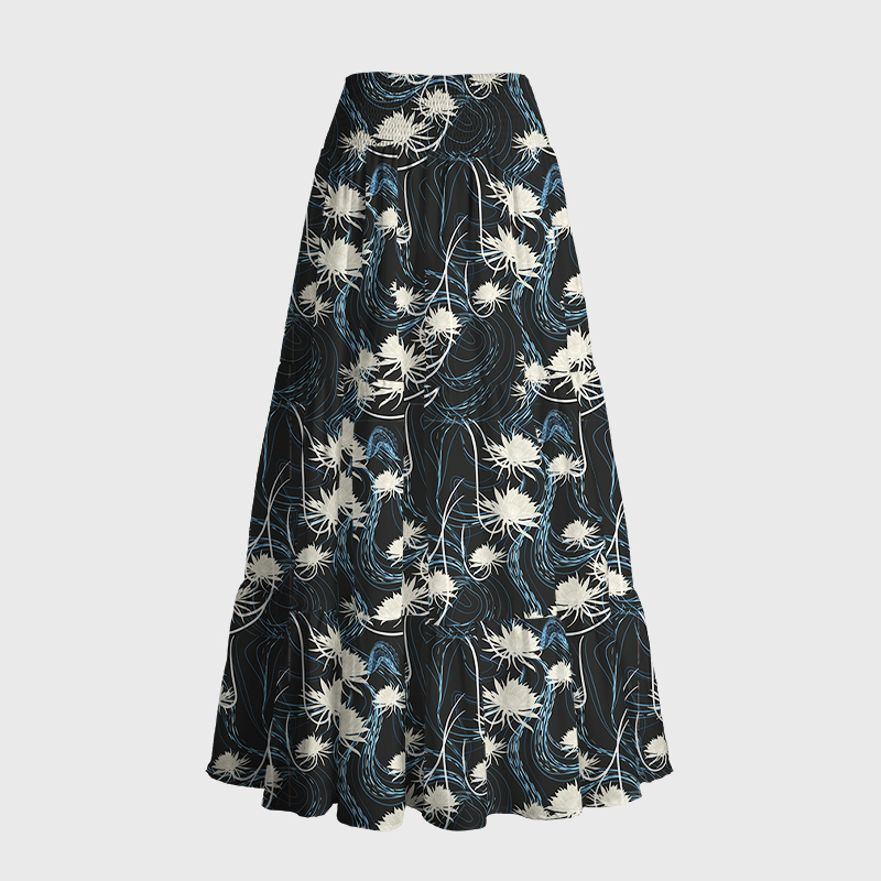 Tokyo-Tiger Graceful Daisy Maxi Skirt