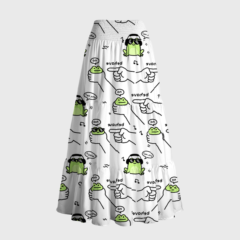 Tokyo-Tiger Japanese Dishonest Frog Maxi Skirt