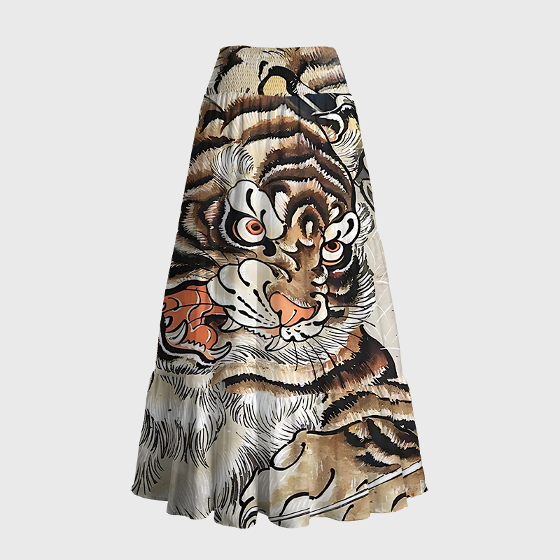 Tokyo-Tiger Fierce Tiger Roar Maxi Skirt