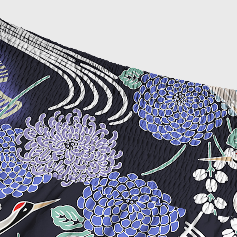 Tokyo-Tiger Cranes And Blooms Maxi Skirt