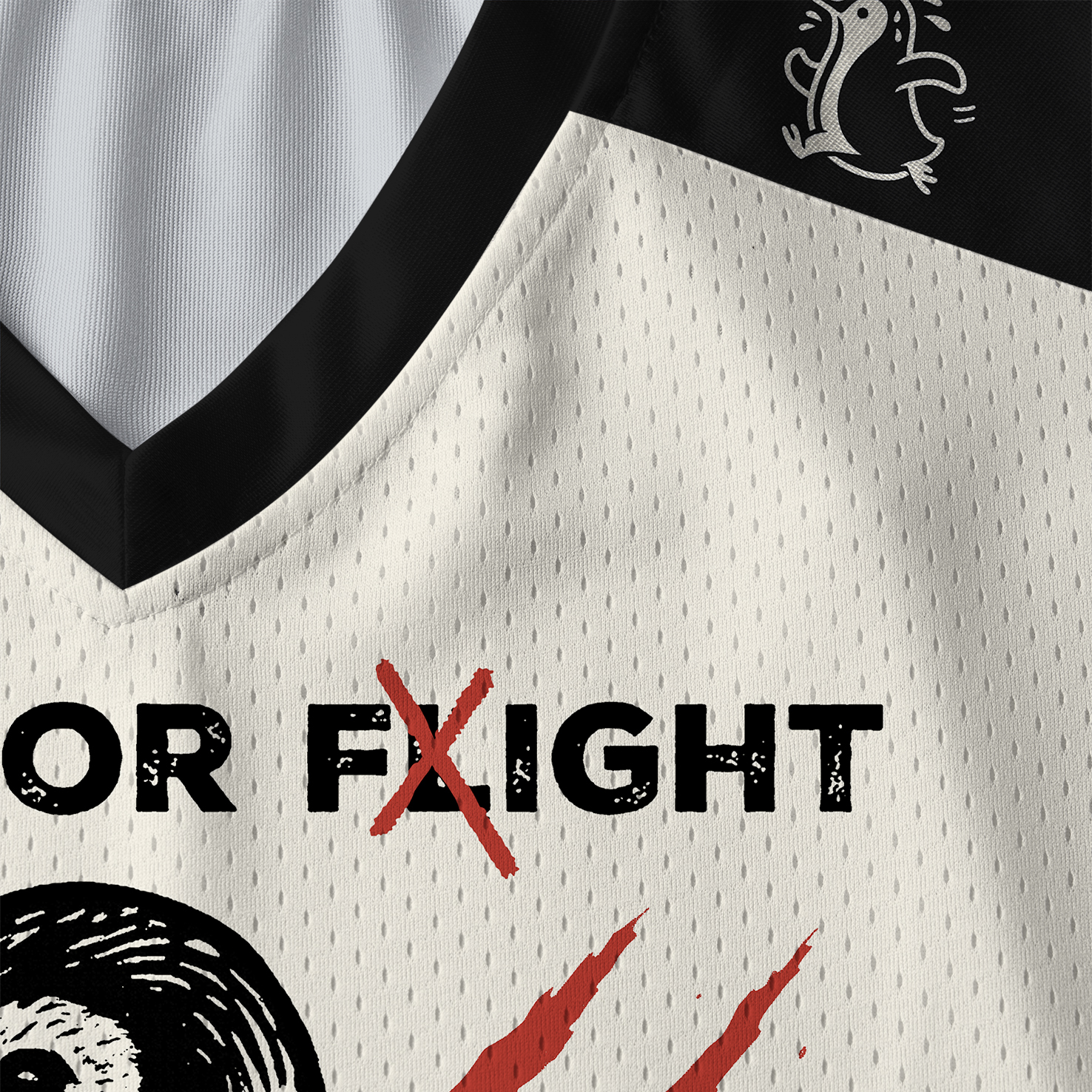 Tokyo-Tiger Woodblock Penguin:Fight Or Flight Long Sleeve Jersey