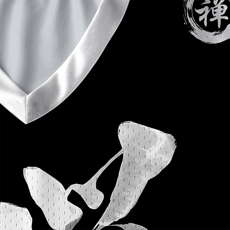 Tokyo-Tiger Japanese Zen Kanji Paneled Long Sleeve Jersey