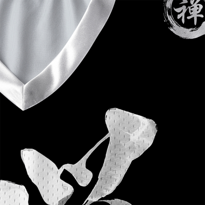 Tokyo-Tiger Japanese Zen Kanji Paneled Long Sleeve Jersey