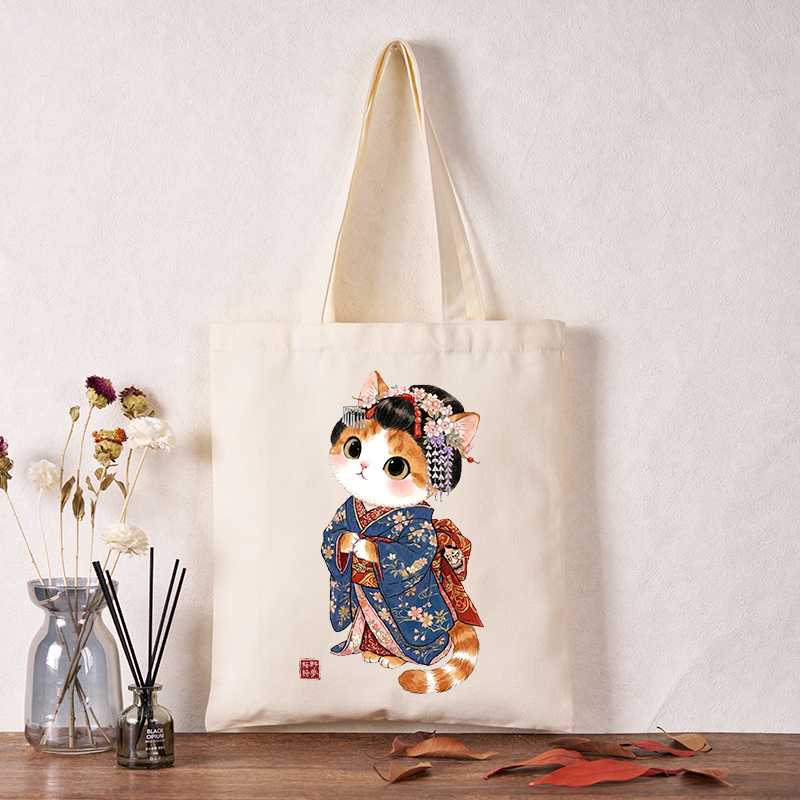Tokyo-Tiger Cat Dressed As A Geisha Funny Tote Bag