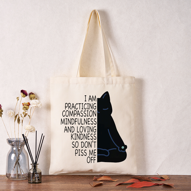Tokyo-Tiger Calm Black Cat With Anger Issues Tote Bag