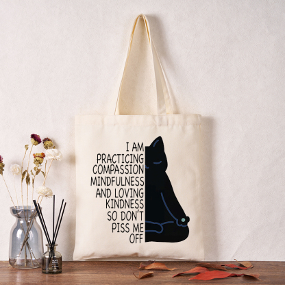 Tokyo-Tiger Calm Black Cat With Anger Issues Tote Bag