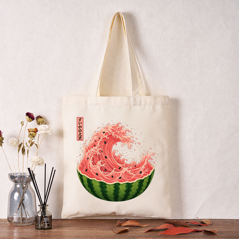 Tokyo-Tiger Watermelon Wave Summer Ukiyo Art Tote Bag