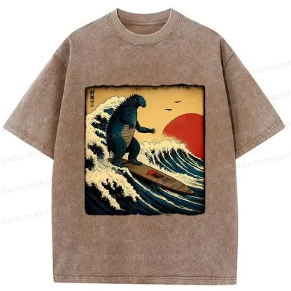 Tokyo-Tiger The Great Wave Washed T-Shirt