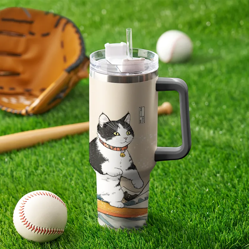 Tokyo-Tiger Skiing Cat 40oz Tumbler