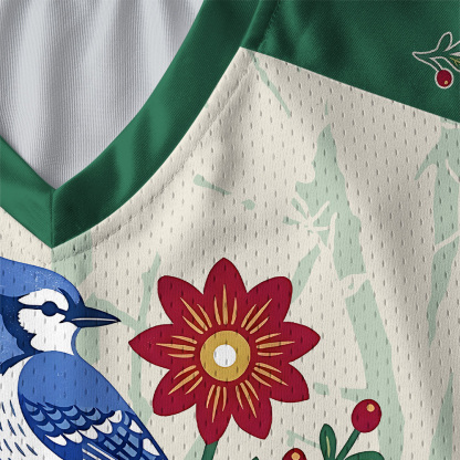 Tokyo-Tiger Floral Birdsong Paneled Long Sleeve Jersey
