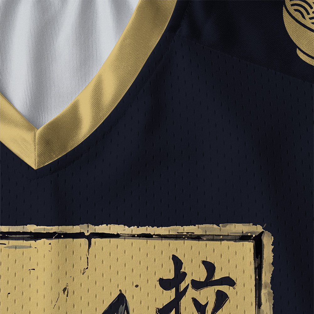 Tokyo-Tiger Happy Cat Eats Ramen Paneled Long Sleeve Jersey