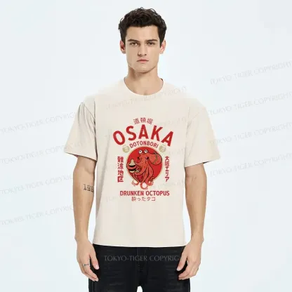 Tokyo-Tiger Drunken Octopus Japan Washed T-Shirt
