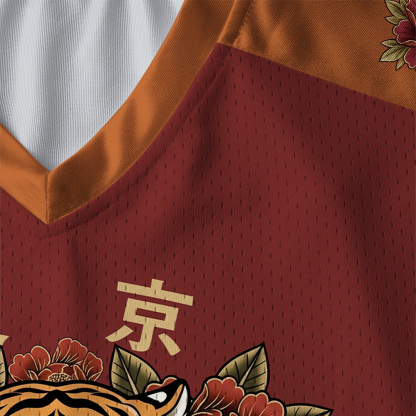 Tokyo-Tiger Oriental Tiger Peony Brave Power #99 Paneled Long Sleeve Jersey
