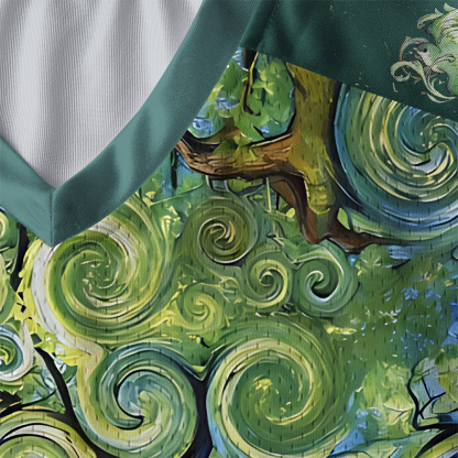 Tokyo-Tiger Swirling Canopy Paneled Long Sleeve Jersey