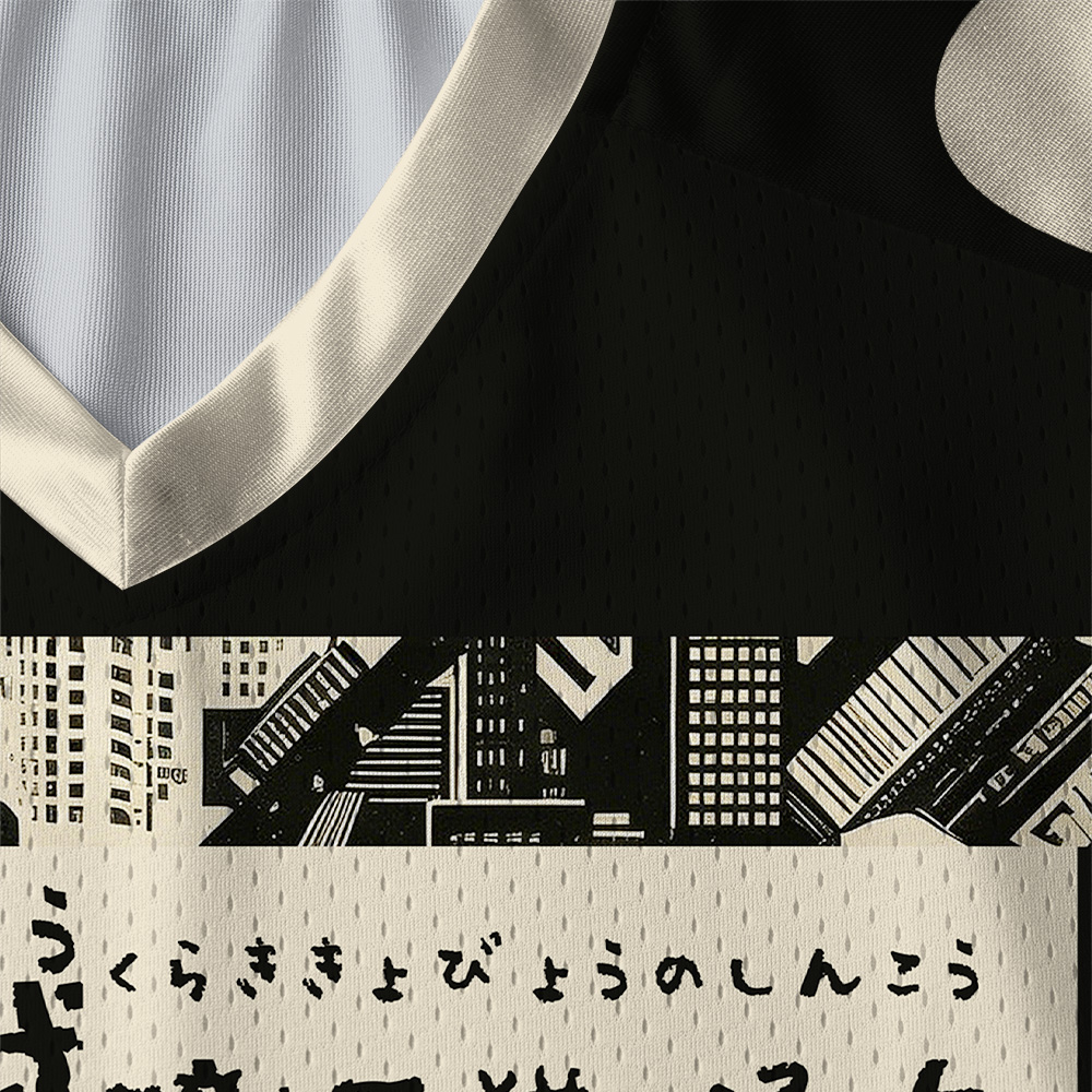 Tokyo-Tiger Black Cat Monster Paneled Long Sleeve Jersey