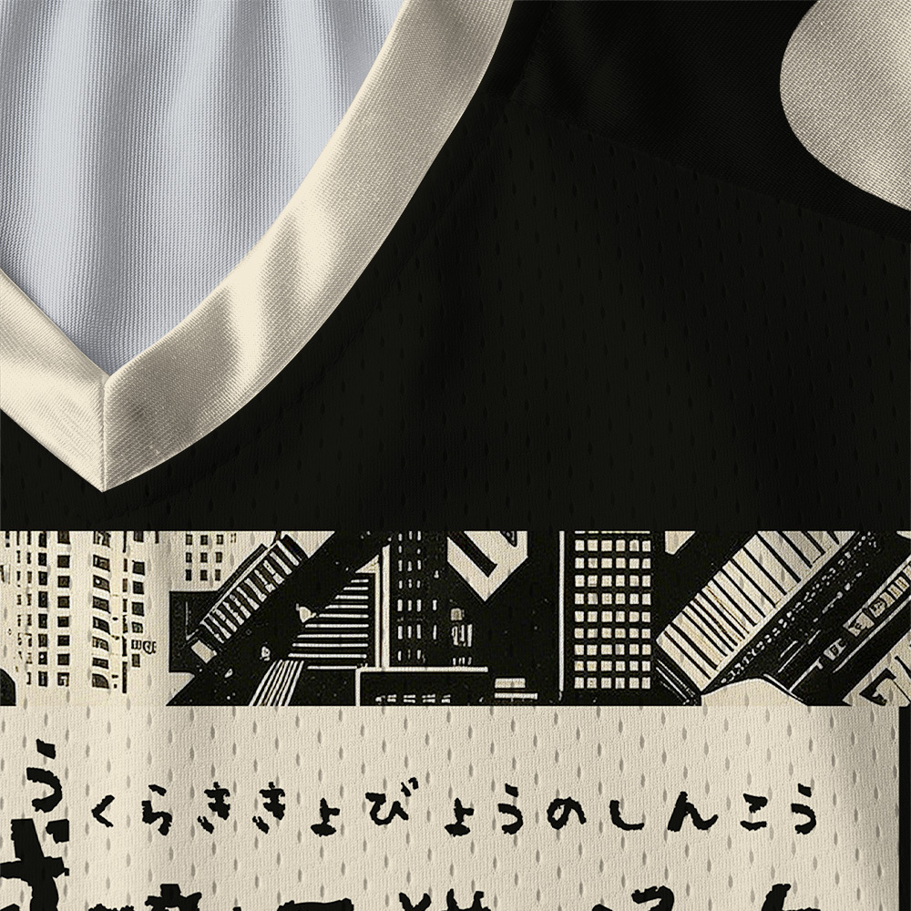 Tokyo-Tiger Black Cat Monster Paneled Long Sleeve Jersey