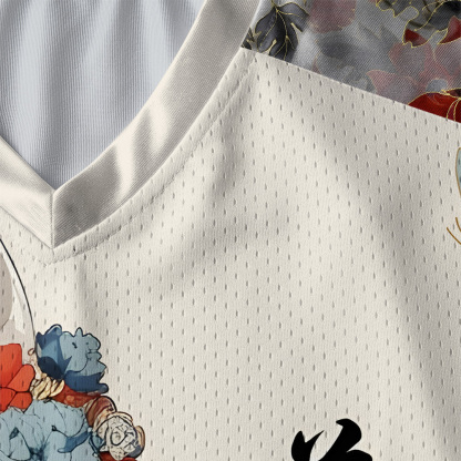 Tokyo-Tiger Peony Butterfly Kimono Cat Paneled Long Sleeve Jersey