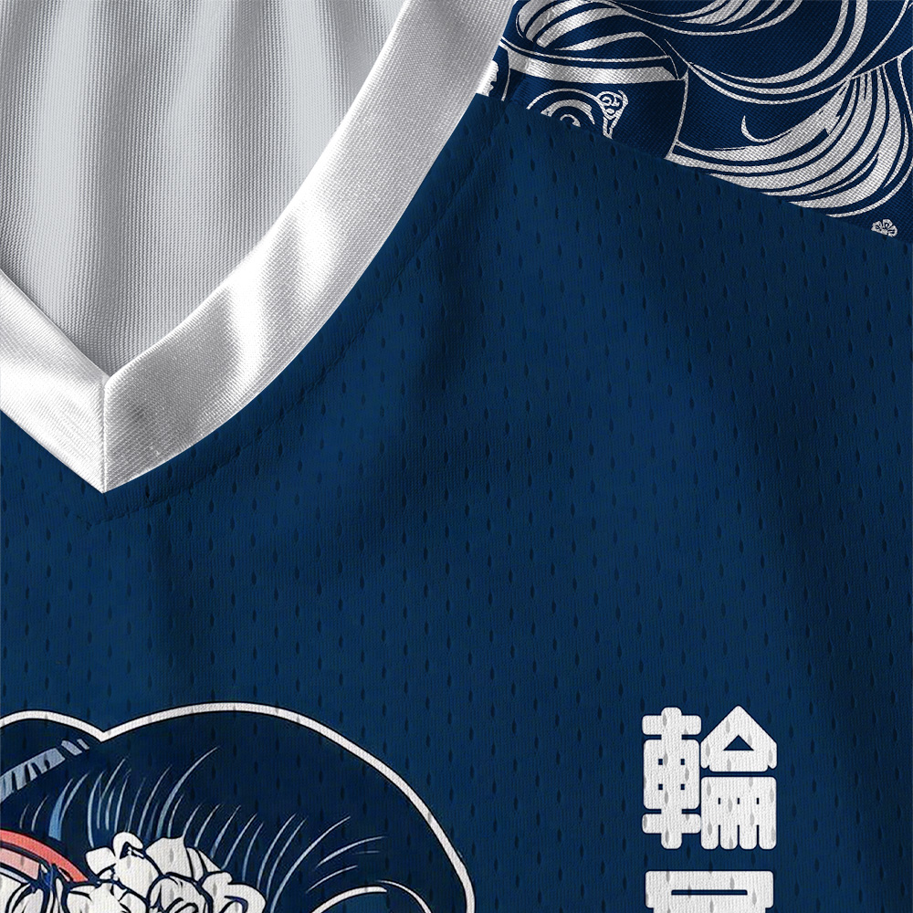 Tokyo-Tiger Skeleton Sun Kimono Paneled Long Sleeve Jersey