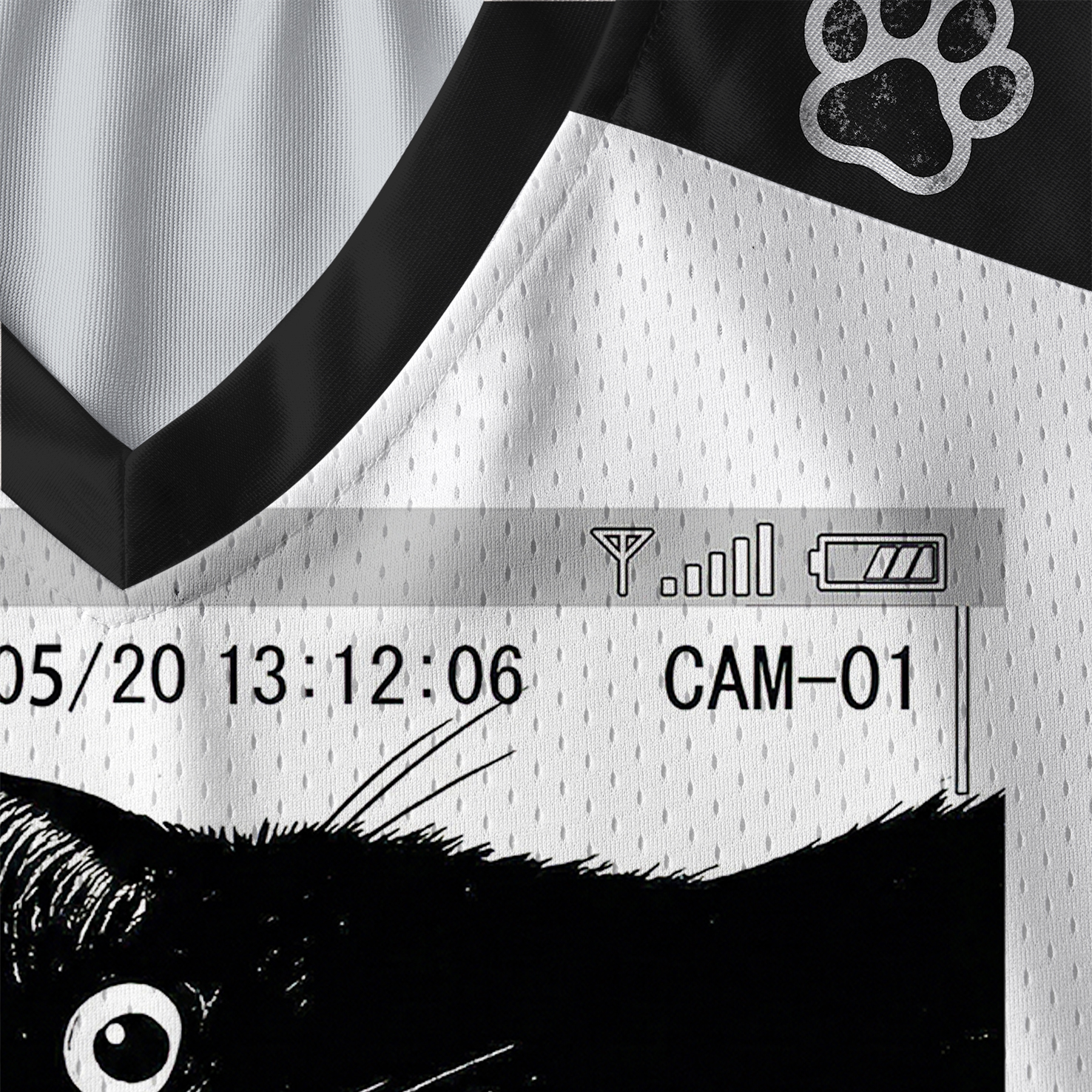 Tokyo-Tiger The Cat Is Watching Today Paneled Long Sleeve Jersey