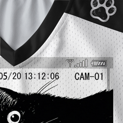 Tokyo-Tiger The Cat Is Watching Today Paneled Long Sleeve Jersey