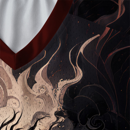 Tokyo-Tiger Obsidian Dragon Crimson Paneled Long Sleeve Jersey