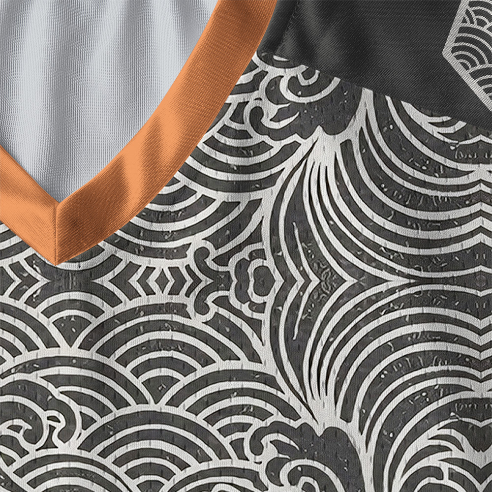 Tokyo-Tiger Great Wave Sunset Paneled Long Sleeve Jersey