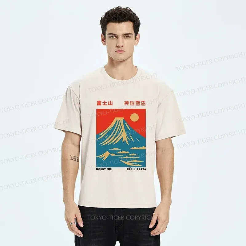 Tokyo-Tiger Mount Fuji Vintage Washed T-Shirt