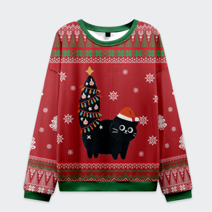 Tokyo-Tiger Purr-fectly Festive: Christmas Cat  Ugly Sweater