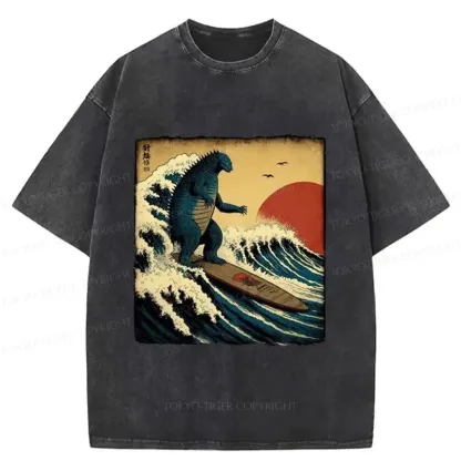 Tokyo-Tiger The Great Wave Washed T-Shirt