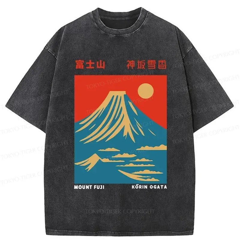 Tokyo-Tiger Mount Fuji Vintage Washed T-Shirt