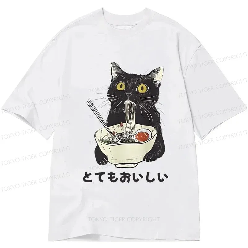 Tokyo-Tiger Cats Eat Ramen Noodles Classic T-Shirt Sale