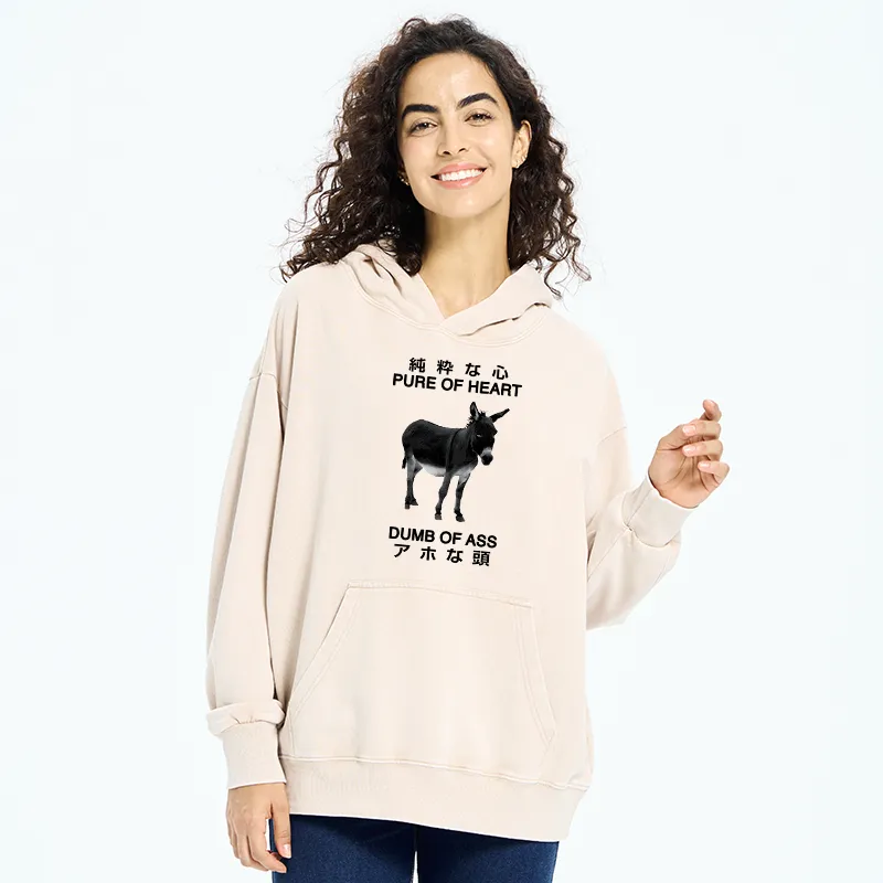 Tokyo-Tiger Pure Of Heart Dumb Of Ass Washed Hoodie