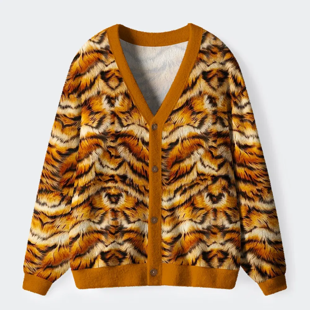 Tokyo-Tiger Tiger Stripes:Stripes That Define The King Of Beasts Ugly Cardigan Sweater