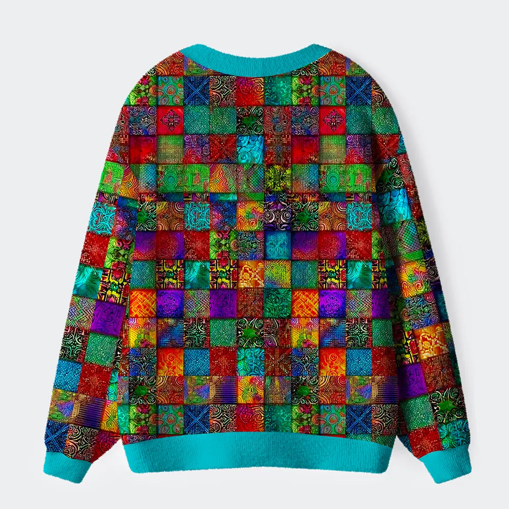 Tokyo-Tiger The Art Of Colorful Geometry Ugly Cardigan Sweater