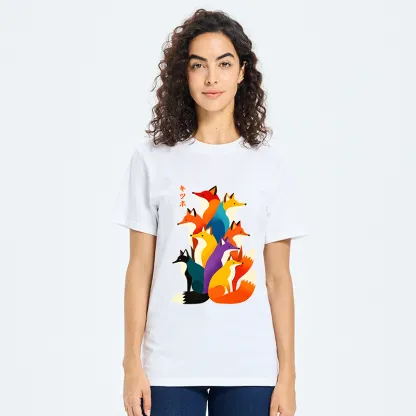 Tokyo-Tiger Colorful Fox Crew Classic T-Shirt