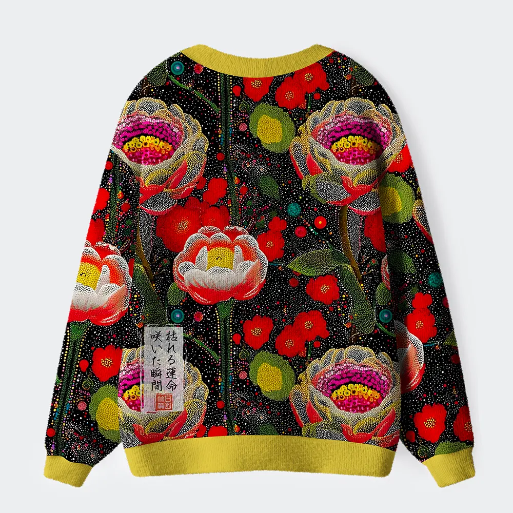 Tokyo-Tiger Polka Dot Magical Style Flowers：Bloom and Decay Ugly Cardigan Sweater