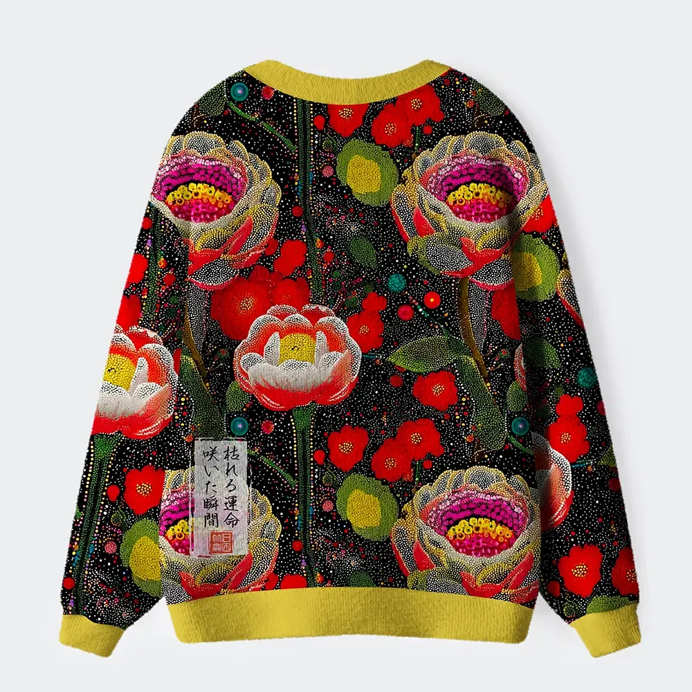 Tokyo-Tiger Polka Dot Magical Style Flowers：Bloom and Decay Ugly Cardigan Sweater
