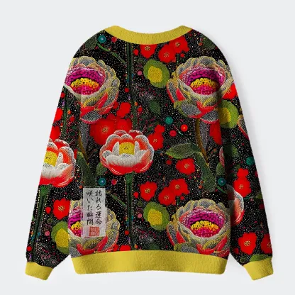 Tokyo-Tiger Polka Dot Magical Style Flowers：Bloom and Decay Ugly Cardigan Sweater