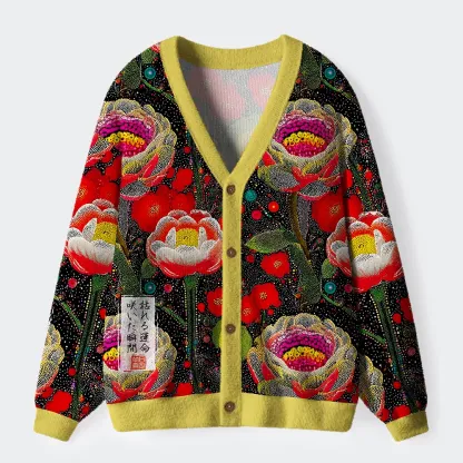Tokyo-Tiger Polka Dot Magical Style Flowers：Bloom and Decay Ugly Cardigan Sweater