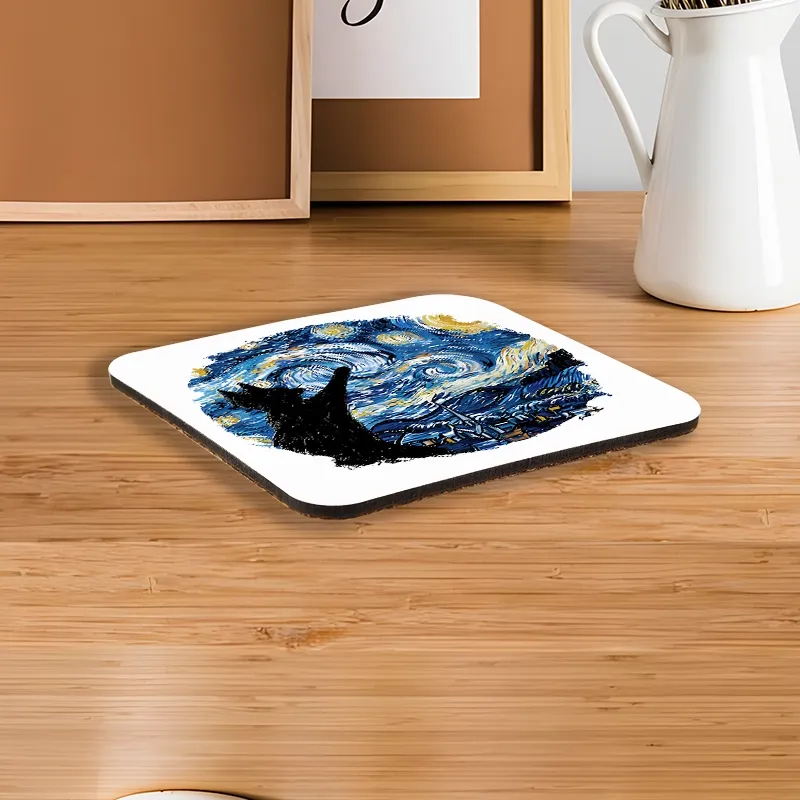 Tokyo-Tiger Starry Night Black Cat Coaster