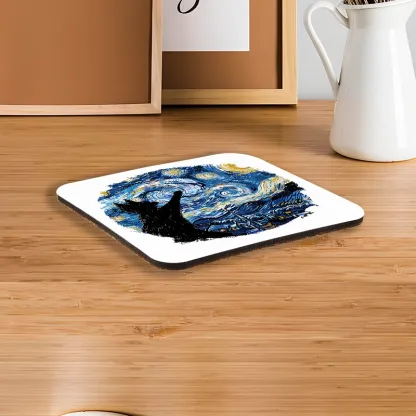 Tokyo-Tiger Starry Night Black Cat Coaster