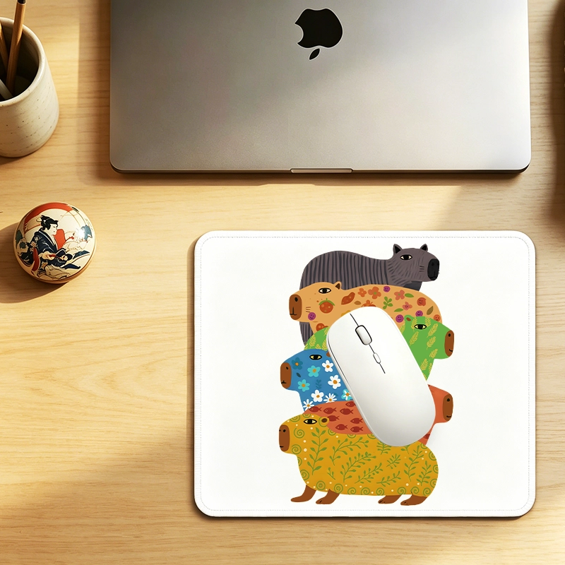 Tokyo-Tiger Colorful Capybaras Mouse Pad