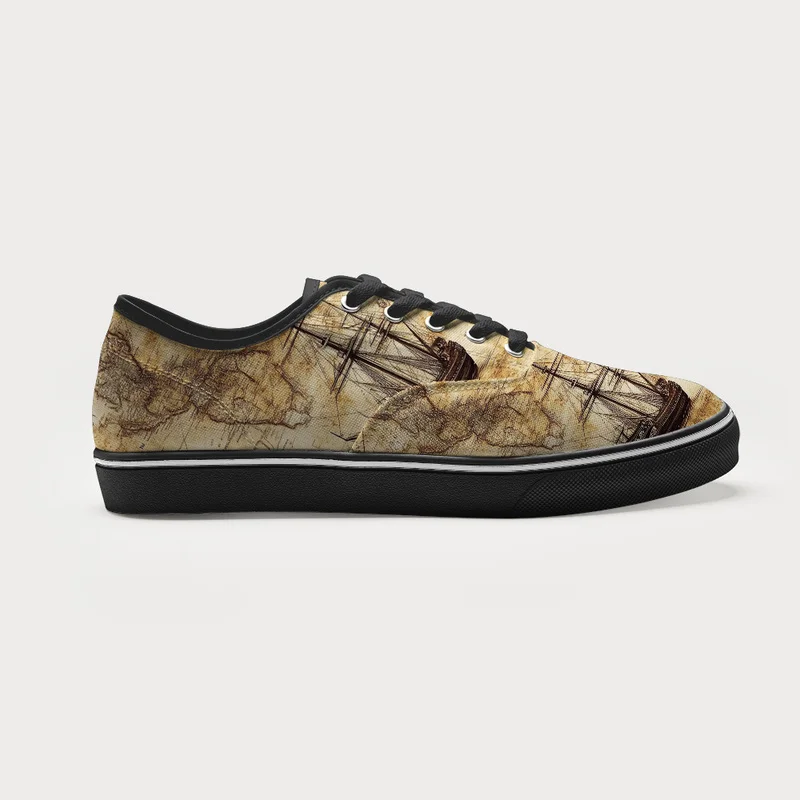 Tokyo-Tiger Nautical Chart Canvas Shoes